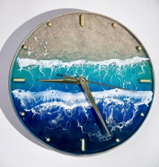 Ocean Wave Resin Clock