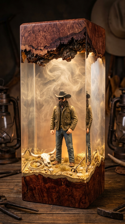 Handmade Yellowstone Resin Lamp